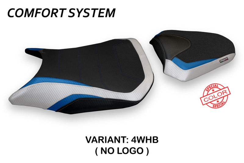 Honda CB500F 2016-2023 Seat Cover Tappezzeria Italia Comfort in White and Blue