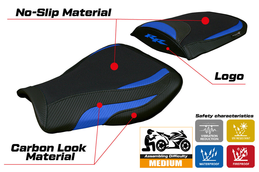 Honda CBR 600 RR 2007-2024 Seat Cover Tappezzeria Blue Black