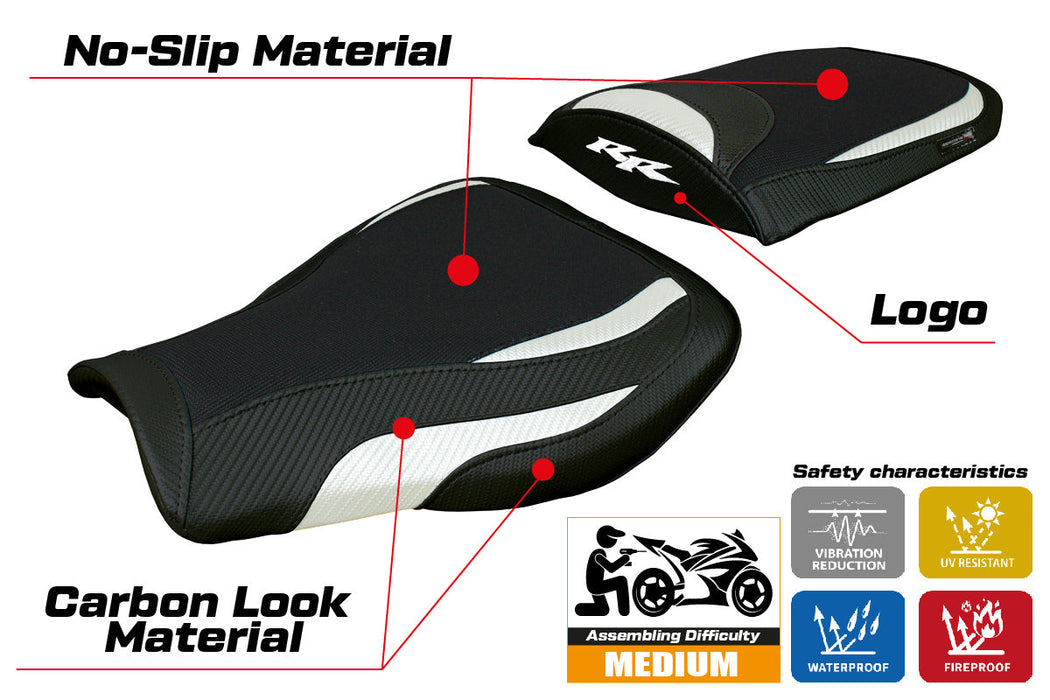 Honda CBR 600 RR 2007-2024 Seat Cover Tappezzeria White Black