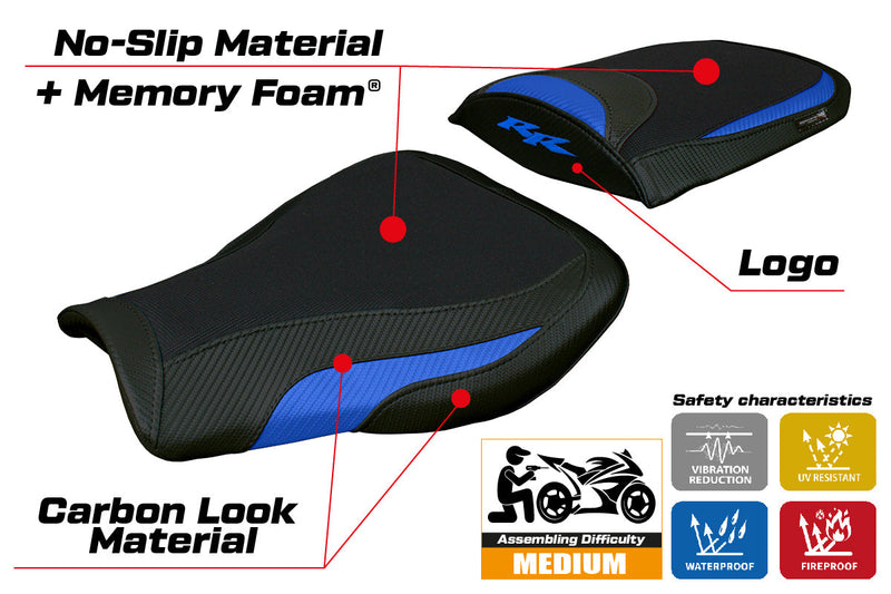 Honda CBR 600 RR 2007-2024 Seat Cover Tappezzeria Comfort Blue Black