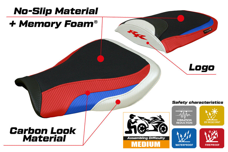 Honda CBR 600 RR 2007-2024 Seat Cover Tappezzeria Comfort White Red Blue