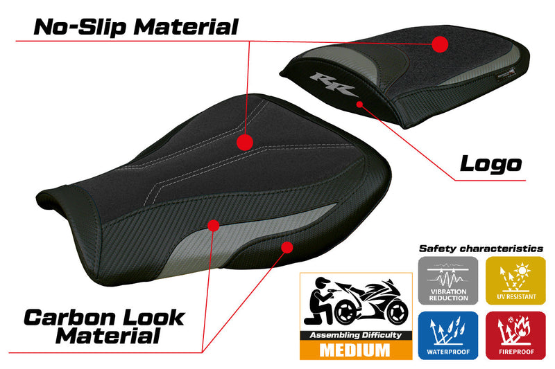 Honda CBR 600 RR 2007-2024 Seat Cover Tappezzeria Ultragrip Grey Black