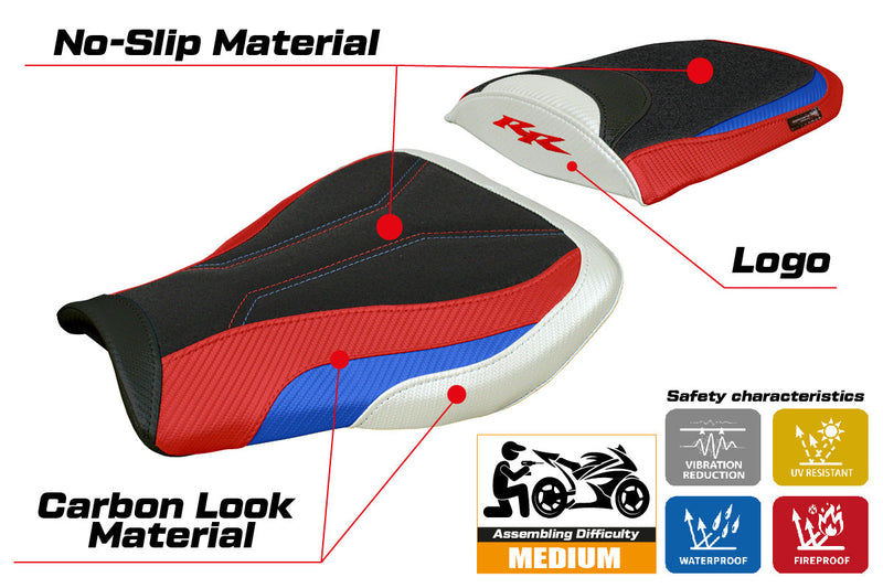 Honda CBR 600 RR 2007-2024 Seat Cover Tappezzeria Ultragrip White Red Blue