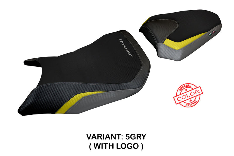 Honda CB750 Hornet 2023-2024 Seat Cover Tappezzeria Italia in Grey, Yellow and Black