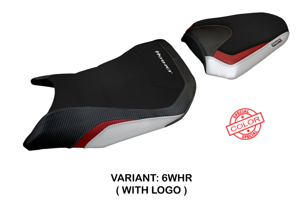 Honda CB750 Hornet 2023-2024 Seat Cover Tappezzeria Italia in White, Red and Black