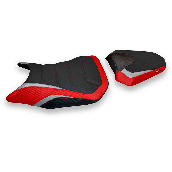 Honda CBR500R 2017-2024 Seat Cover Tappezzeria Italia Ultragrip in Red and Silver