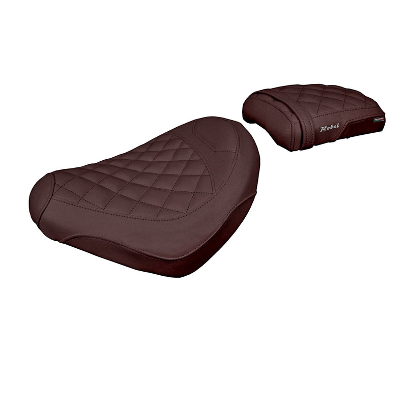 Honda CMX 1100 Rebel 2022-2024 Seat Cover Tappezzeria Italia in Dark Brown Diamond Stitch