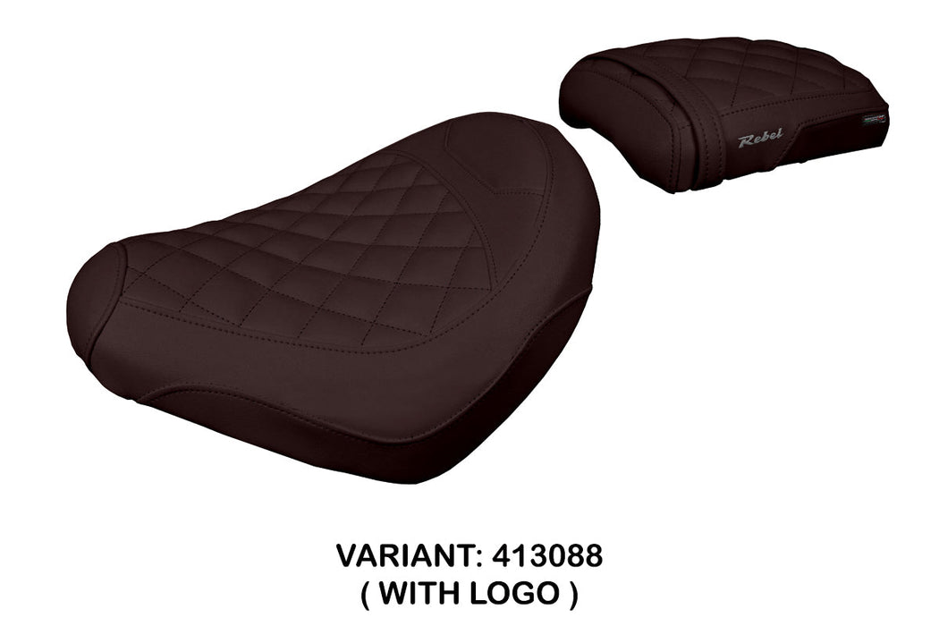 Honda CMX 1100 Rebel 2022-2024 Seat Cover Tappezzeria Italia in Dark Brown Diamond Stitch