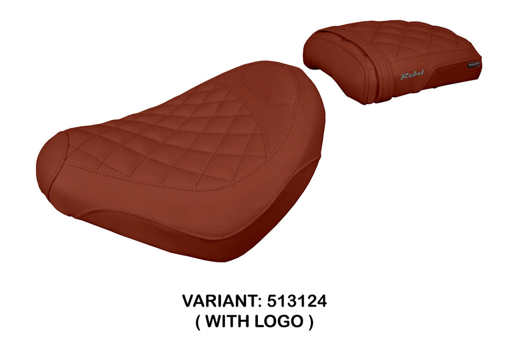 Honda CMX 1100 Rebel 2022-2024 Seat Cover Tappezzeria Italia in Dark Brick Diamond Stitch