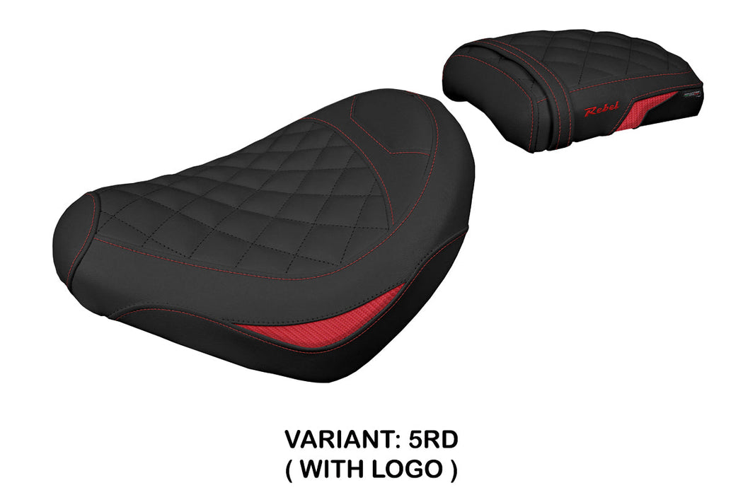 Honda CMX 1100 Rebel 2022-2024 Seat Cover Tappezzeria Italia in Red Black Diamond Stitch