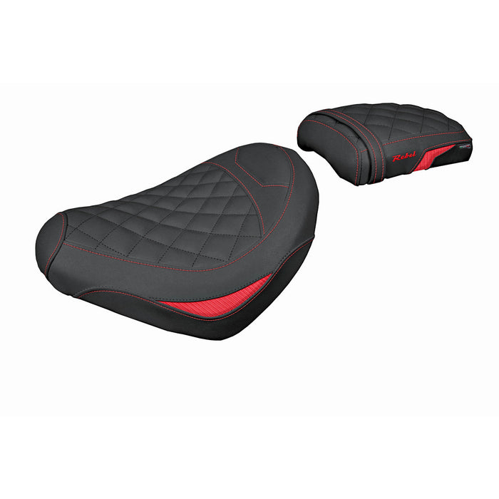 Honda CMX 1100 Rebel 2022-2024 Seat Cover Tappezzeria Italia Comfort in Red and Black Diamond