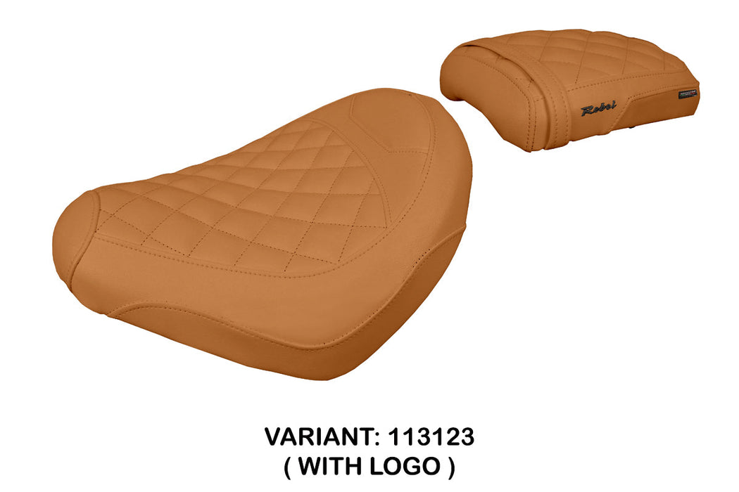 Honda CMX 500 Rebel 2017-2024 Seat Cover Tappezzeria Italia in Camel Diamond Stitch