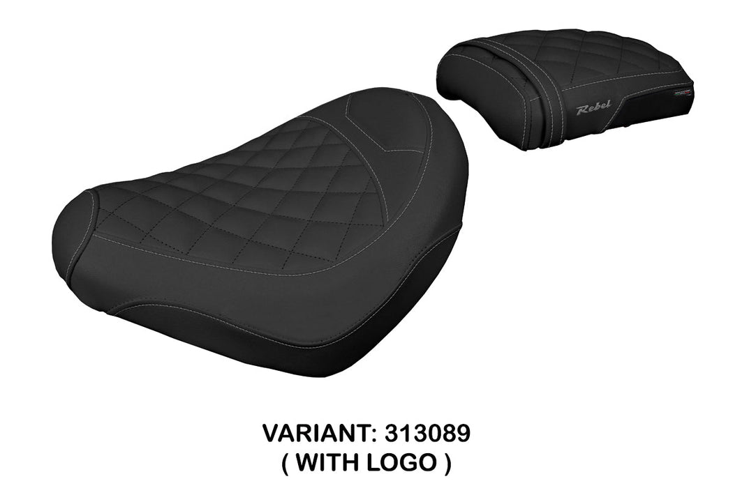 Honda CMX 500 Rebel 2017-2024 Seat Cover Tappezzeria Italia in Black Diamond Stitch