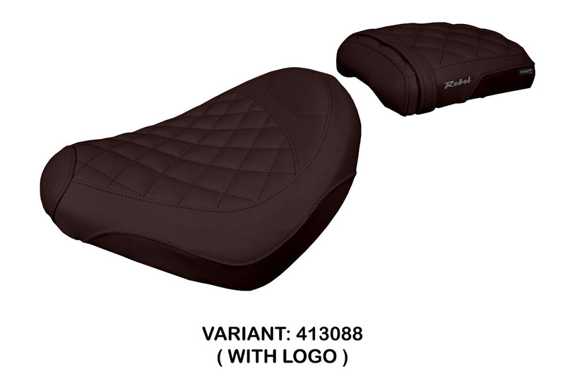 Honda CMX 500 Rebel 2017-2024 Seat Cover Tappezzeria Italia in Dark Brown Diamond Stitch