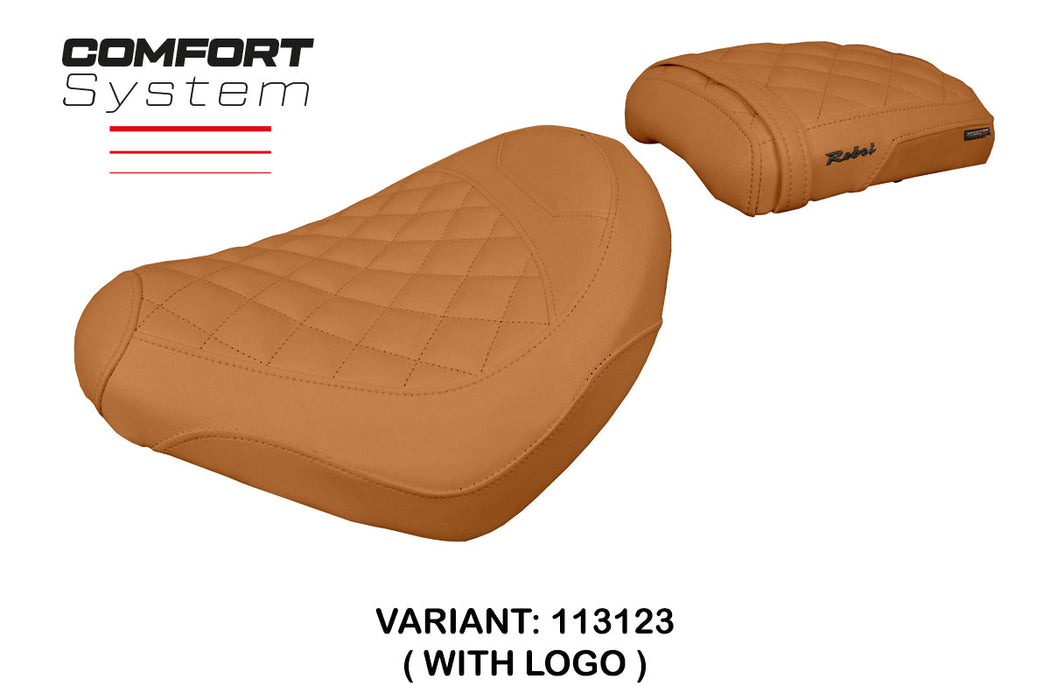 Honda CMX 500 Rebel 2017-2024 Seat Cover Tappezzeria Italia Comfort in Camel Diamond