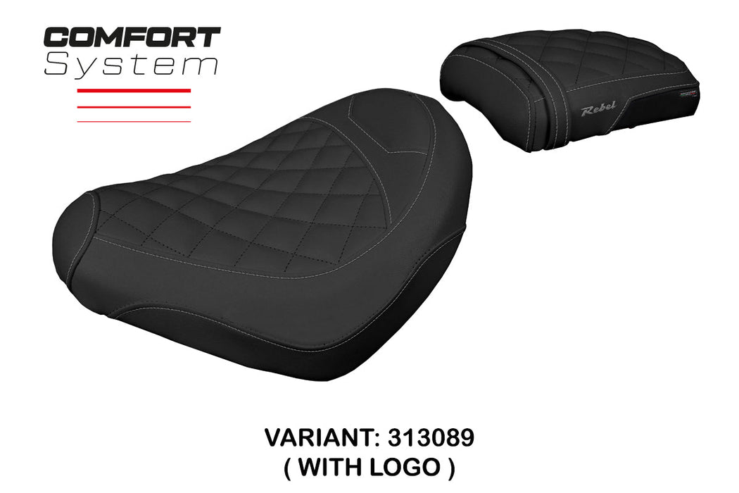 Honda CMX 500 Rebel 2017-2024 Seat Cover Tappezzeria Italia Comfort in Black Diamond