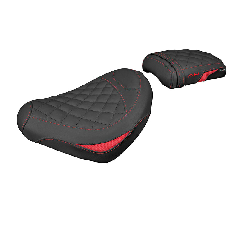 Honda CMX 500 Rebel 2017-2024 Seat Cover Tappezzeria Italia Comfort in Red and Black Diamond