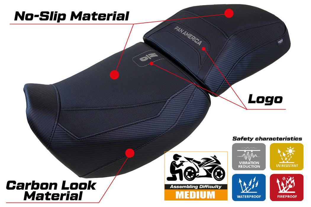 Harley Davidson Pan America 2021-2024 Seat Cover Tappezzeria Italia in Black