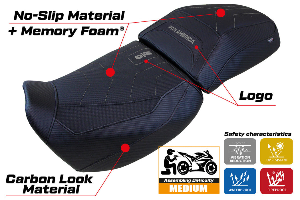 Harley Davidson Pan America 2021-2024 Seat Cover Tappezzeria Italia Comfort Heated in Black