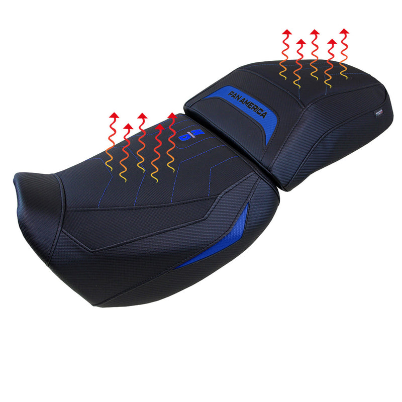 Harley Davidson Pan America 2021-2024 Seat Cover Tappezzeria Italia Comfort Heated in Blue