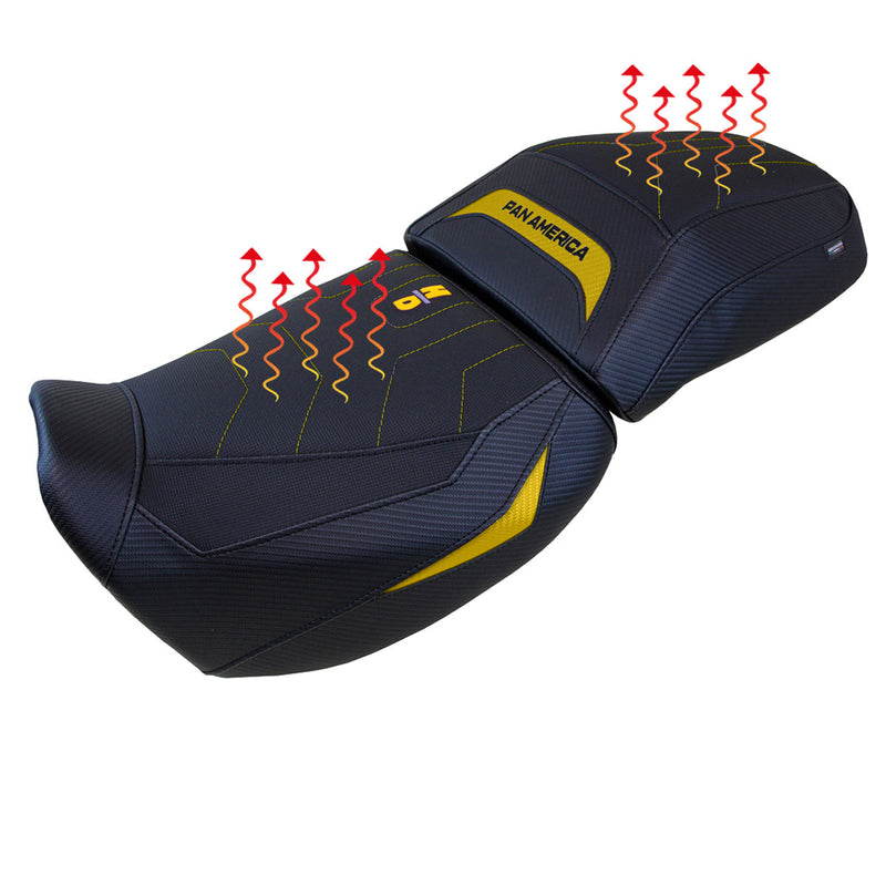 Harley Davidson Pan America 2021-2024 Seat Cover Tappezzeria Italia Comfort Heated in Yellow