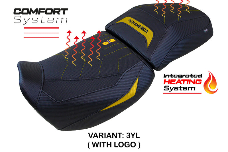 Harley Davidson Pan America 2021-2024 Seat Cover Tappezzeria Italia Comfort Heated in Yellow