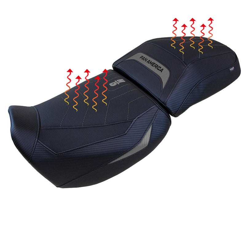 Harley Davidson Pan America 2021-2024 Seat Cover Tappezzeria Italia Comfort Heated in Grey
