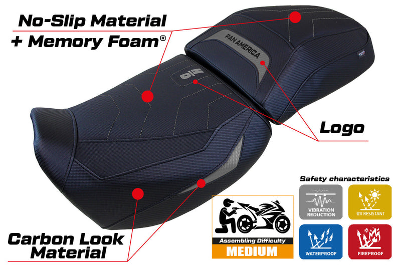 Harley Davidson Pan America 2021-2024 Seat Cover Tappezzeria Italia Comfort in Grey