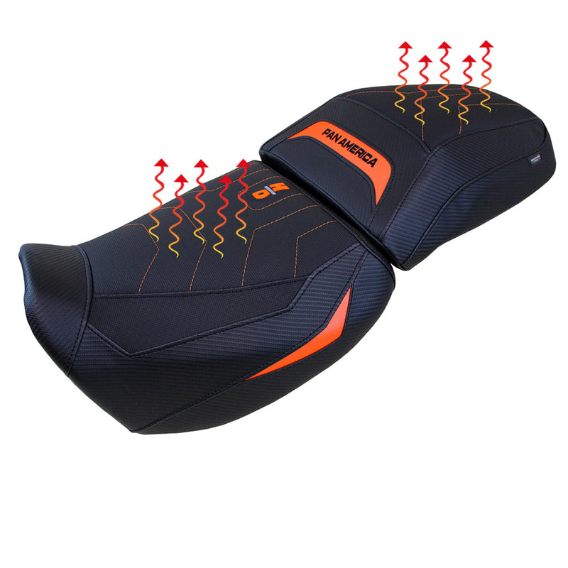 Harley Davidson Pan America 2021-2024 Seat Cover Tappezzeria Italia Comfort Heated in Orange