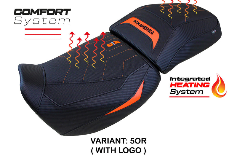 Harley Davidson Pan America 2021-2024 Seat Cover Tappezzeria Italia Comfort Heated in Orange