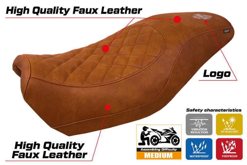 Harley Davidson Street 500 750 2016-2021 Seat Cover Tappezzeria Italia in Brown