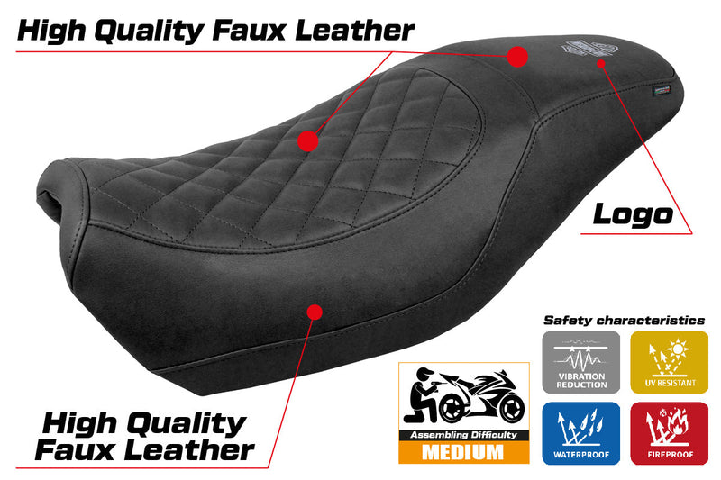 Harley Davidson Street 500 750 2016-2021 Seat Cover Tappezzeria Italia in Black