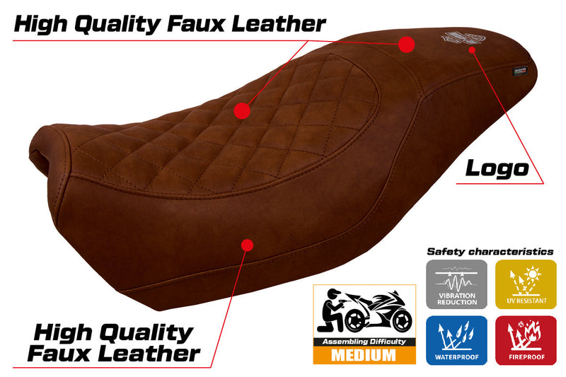 Harley Davidson Street 500 750 2016-2021 Seat Cover Tappezzeria Italia Dark Brown