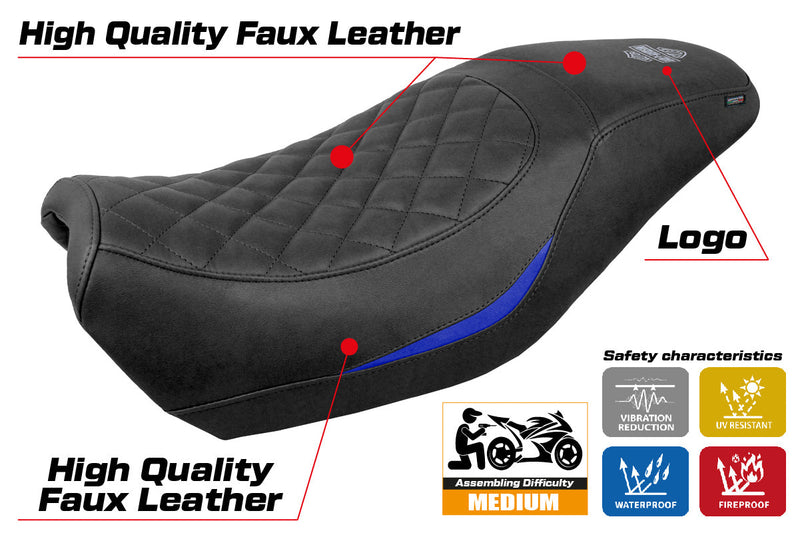 Harley Davidson Street 500 750 2016-2021 Seat Cover Tappezzeria Italia in Blue