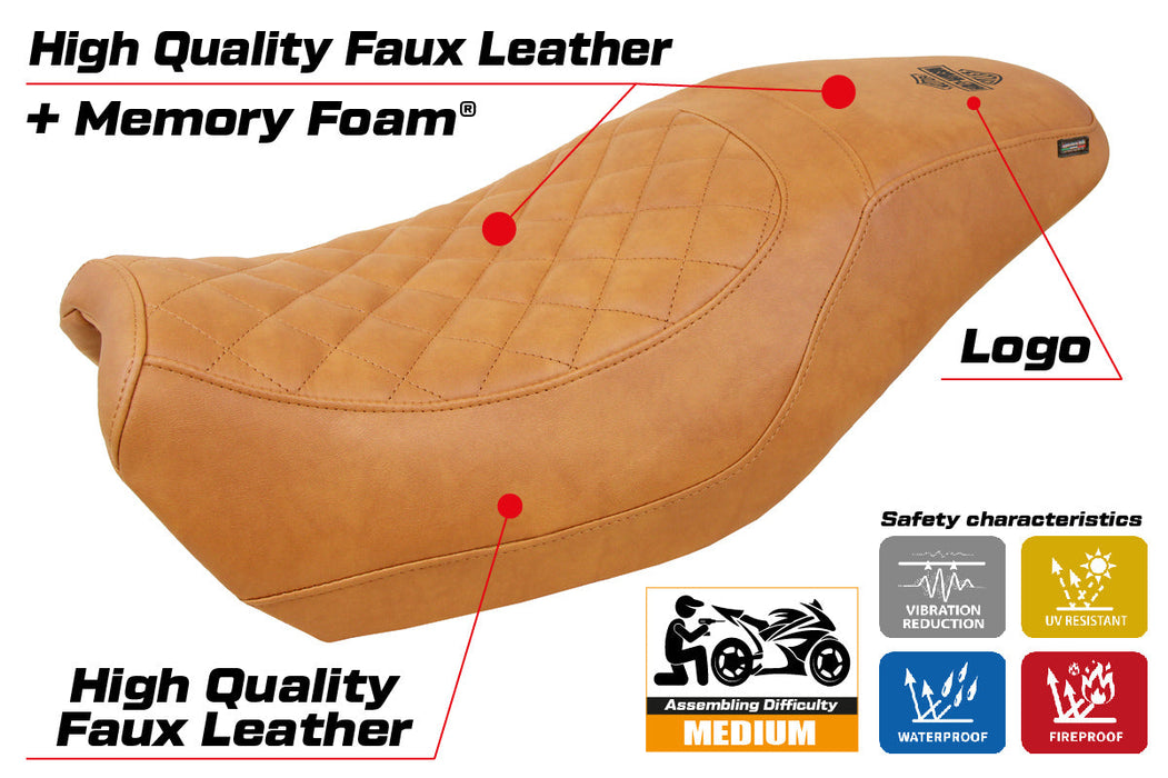 Harley Davidson Street 500 750 2016-2021 Seat Cover Tappezzeria Italia Comfort Camel