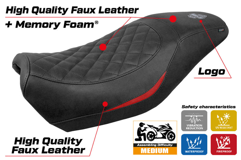 Harley Davidson Street 500 750 2016-2021 Seat Cover Tappezzeria Italia Comfort in Red