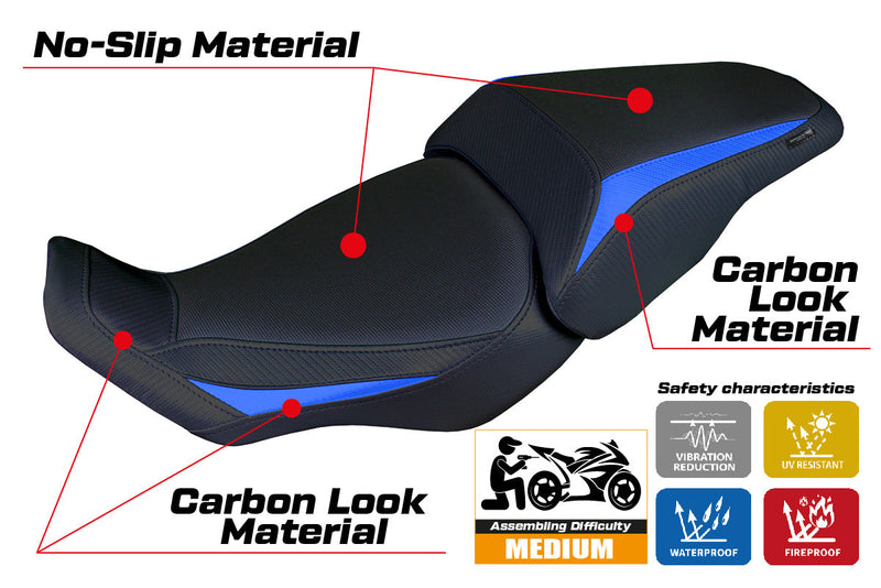 Honda CB300R 2018-2024 Seat Cover Tappezzeria Italia in Blue and Black
