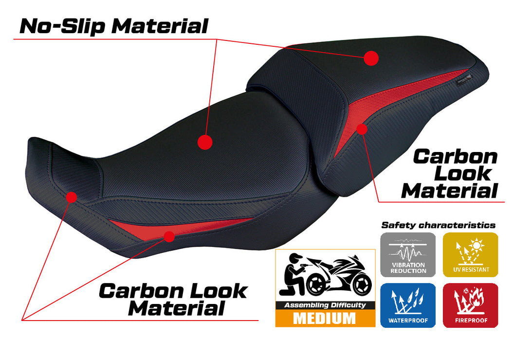 Honda CB300R 2018-2024 Seat Cover Tappezzeria Italia in Red and Black