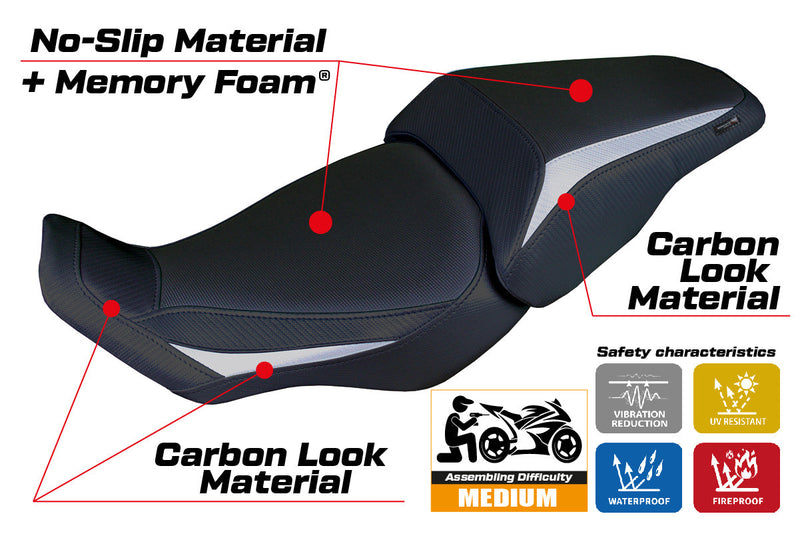 Honda CB300R 2018-2024 Seat Cover Tappezzeria Italia Comfort in Silver