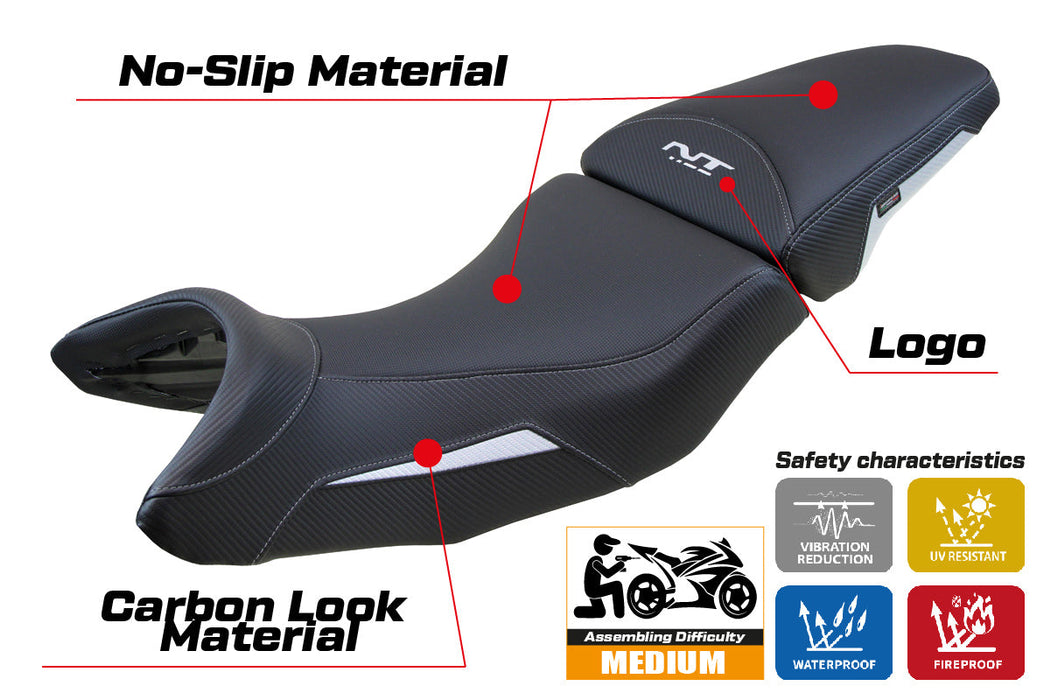 Honda NT1100 2021-2024 Seat Cover Tappezzeria Italia in White and Black