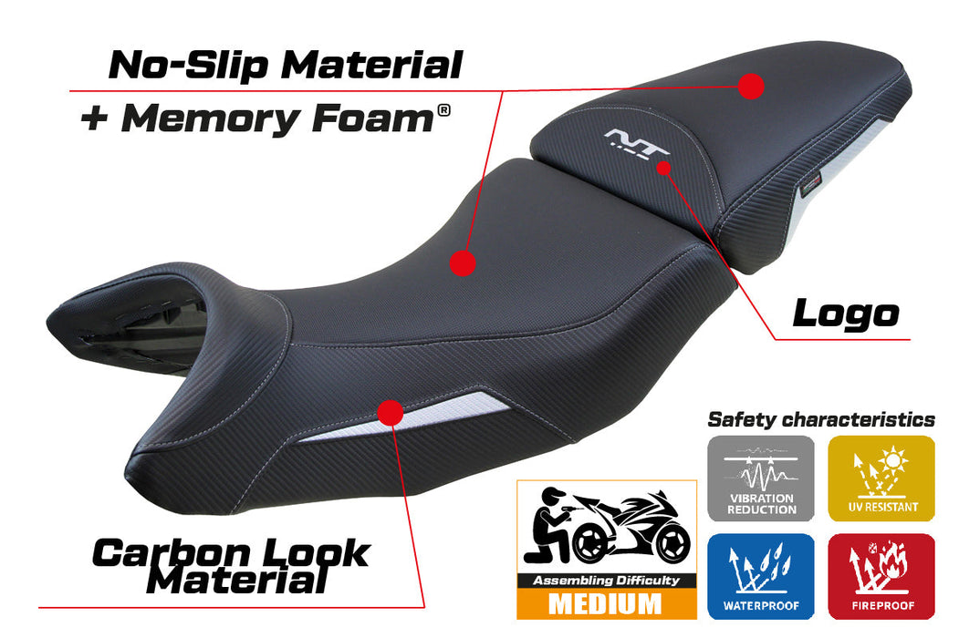 Honda NT1100 2021-2024 Seat Cover Tappezzeria Italia Comfort in White and Black