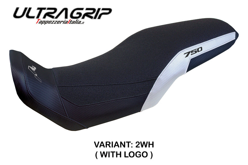 Honda Transalp XL 750 2023-2024 Seat Cover Tappezzeria Italia Ultragrip in White and Black