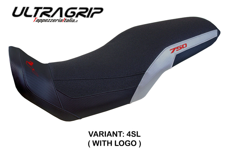 Honda Transalp XL 750 2023-2024 Seat Cover Tappezzeria Italia Ultragrip in Silver and Black