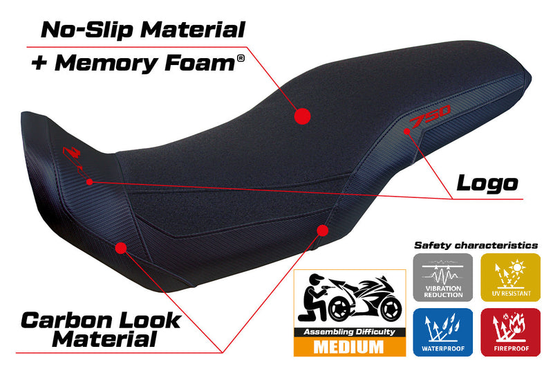 Honda Transalp XL 750 2023-2024 Seat Cover Tappezzeria Italia Comfort Ultragrip in Black