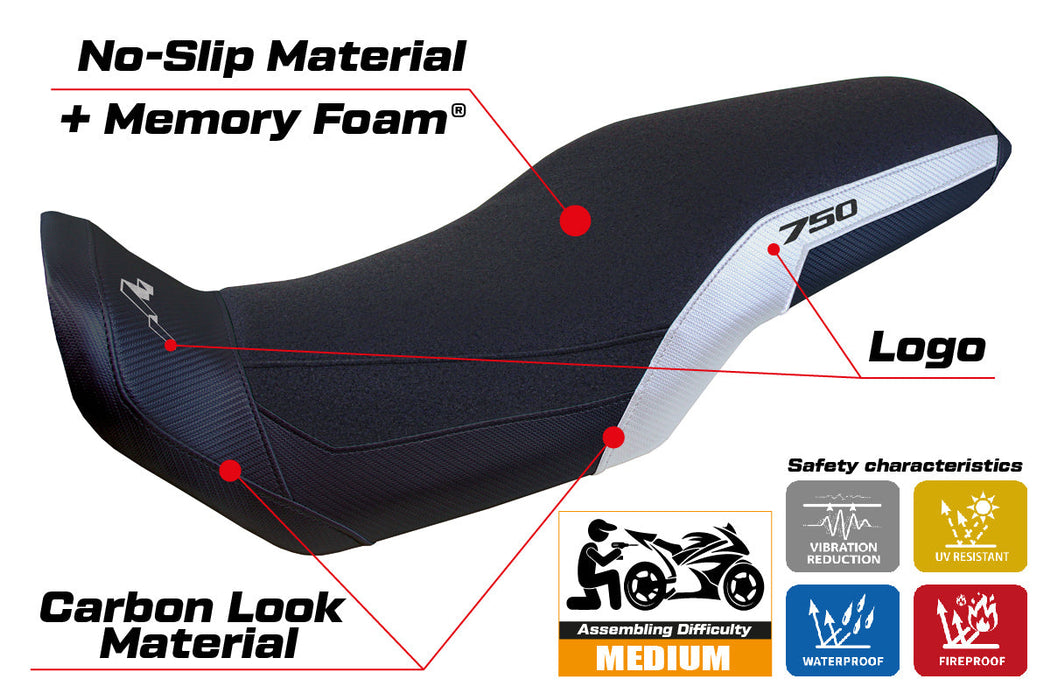 Honda Transalp XL 750 2023-2024 Seat Cover Tappezzeria Italia Comfort Ultragrip in White