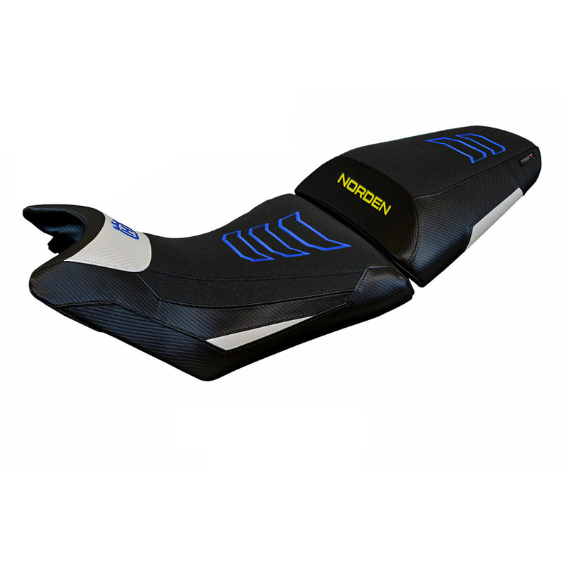 Husqvarna Norden 901 2022-2024 Seat Cover Tappezzeria Italia Ultragrip in White and Blue
