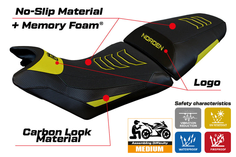 Husqvarna Norden 901 2022-2024 Seat Cover Tappezzeria Italia Comfort Ultragrip in Yellow
