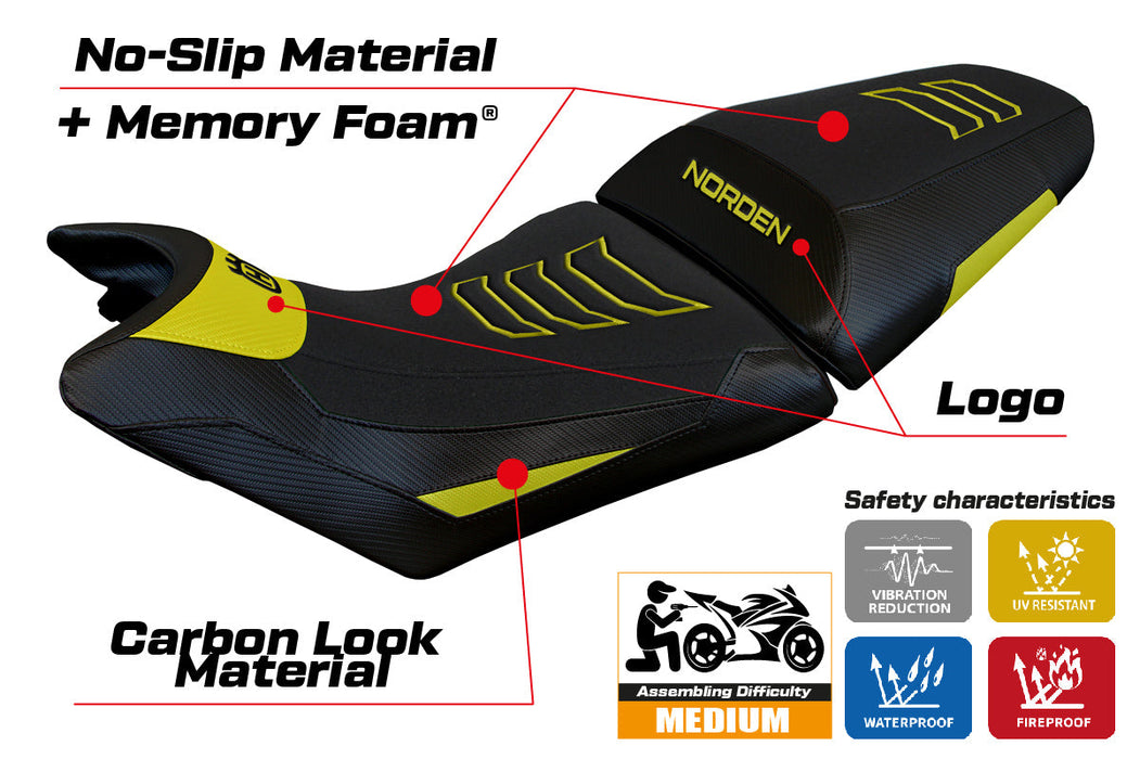 Husqvarna Norden 901 2022-2024 Seat Cover Tappezzeria Italia Comfort Ultragrip in Yellow