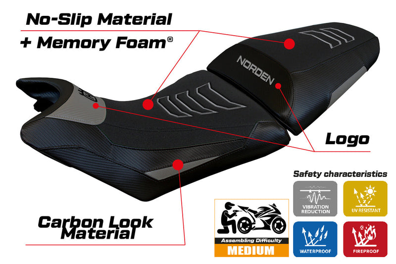 Husqvarna Norden 901 2022-2024 Seat Cover Tappezzeria Italia Comfort Heated in Grey