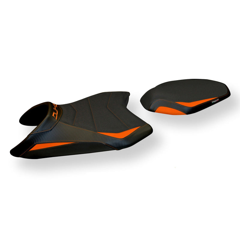 KTM 790 Duke 2018-2024 Seat Cover Tappezzeria Italia Ultragrip in Orange and Black